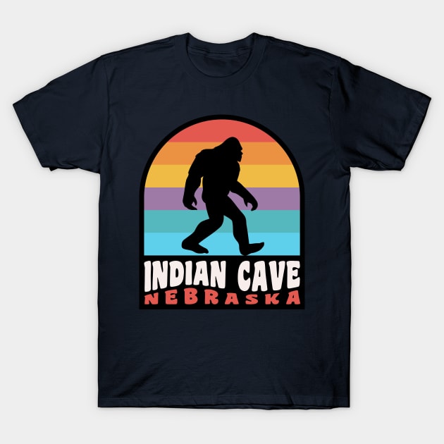 Indian Cave State Park Nebraska Bear Badge T-Shirt by PodDesignShop